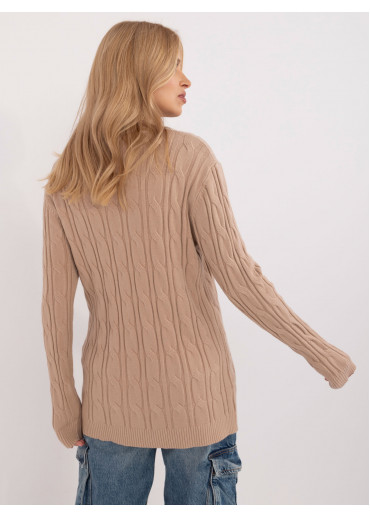 Hnedý dámsky predĺžený sveter