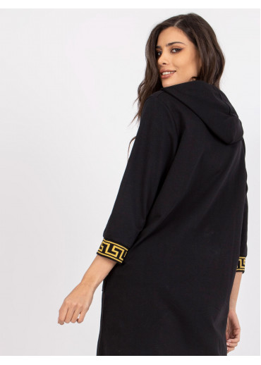 Čierna dámska oversize predĺžená mikina