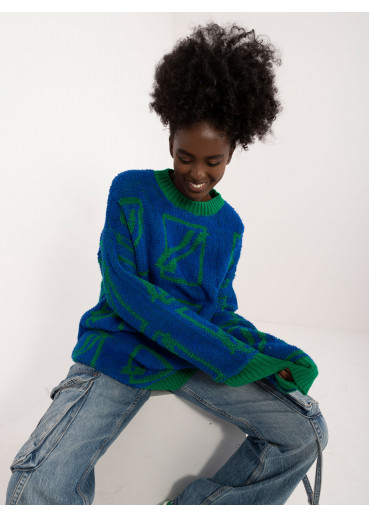 Modrý dámsky oversize sveter