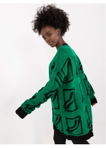 Zelený dámsky oversize sveter