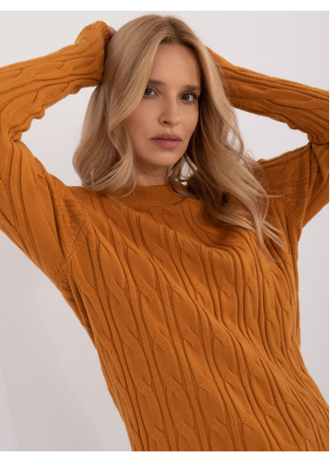 Karamelovo hnedý dámsky predĺžený sveter