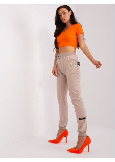 Béžovo hnedé dámske tepláky