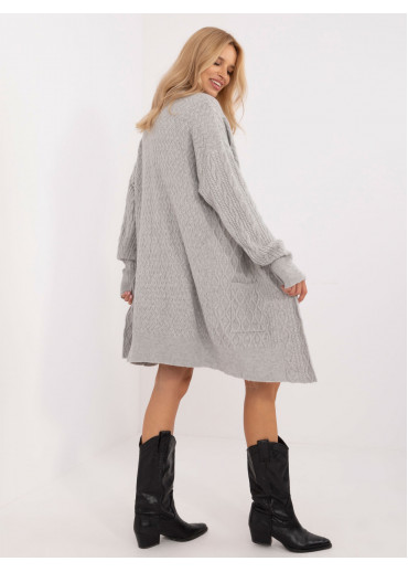 Sivý dámsky kardigán