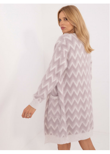 Fialový dámsky dlhý kardigán