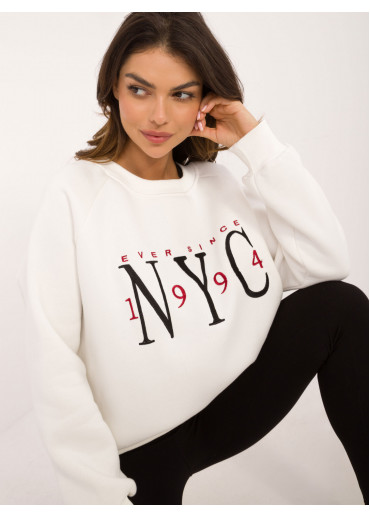 Smotanovo biela dámska oversize mikina