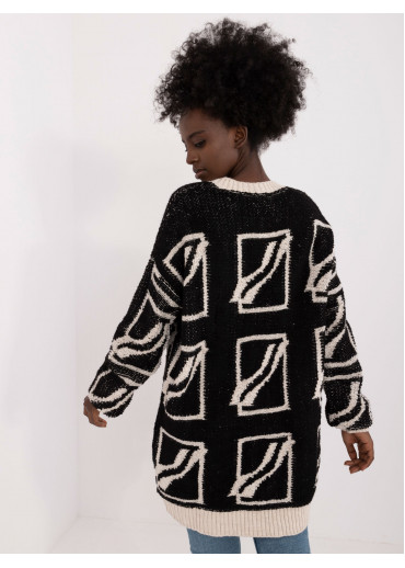 Čierny dámsky oversize sveter