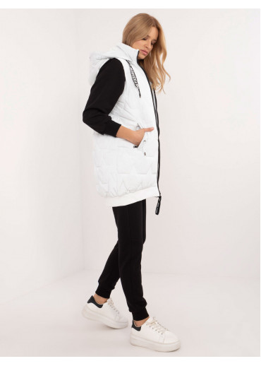 Biela prešívaná vesta bez rukávov