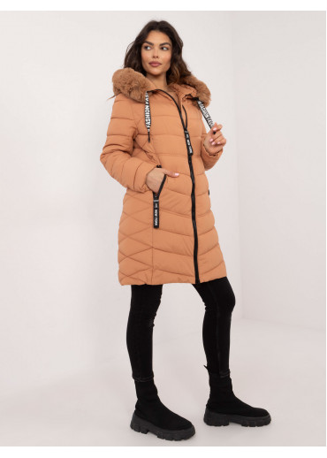 Hnedá prešívaná zimná bunda