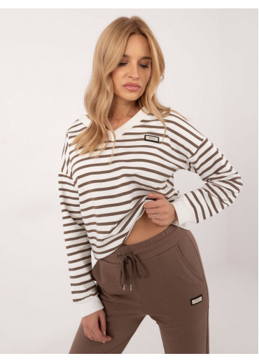 Karamelovo hnedá tepláková súprava s prúžkom