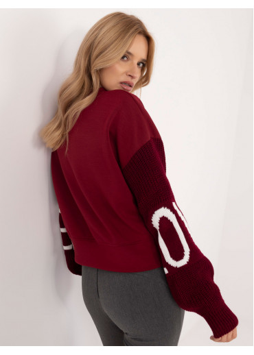 Bordovo červený dámsky sveter