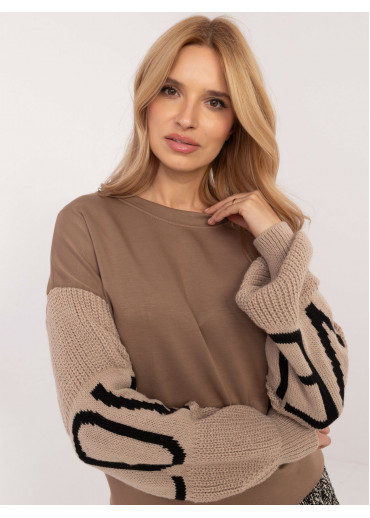 Béžovo hnedý dámsky sveter