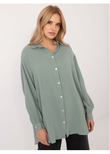 Svetlozelená voľná košeľa