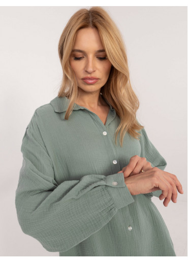 Svetlozelená voľná košeľa