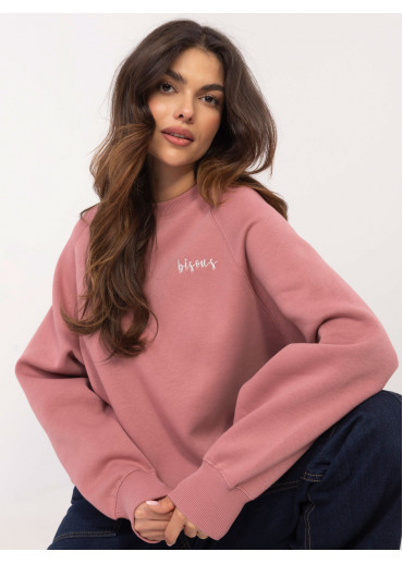 Tmavopúdrovo ružová elegantná mikina