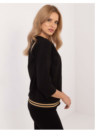 Čierna dámska mikina s potlačou