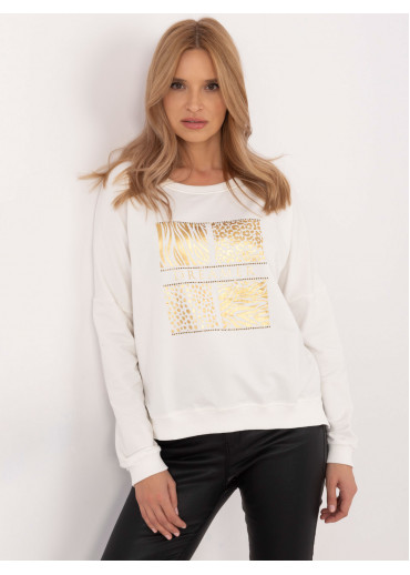 Smotanovo biela dámska mikina s potlačou