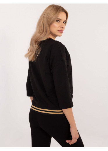 Čierna dámska mikina s potlačou