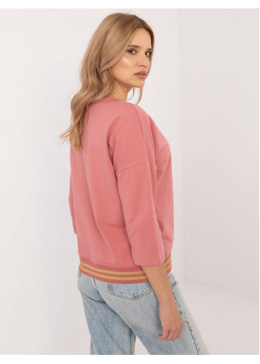 Tmavopúdrovo ružová dámska mikina s potlačou