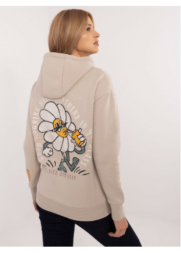 Béžovo hnedá mikina s kapucňou