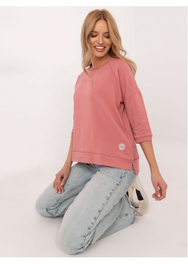 Tmavopúdrovo ružová dámska mikina