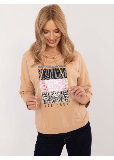 Hnedá mikina s potlačou