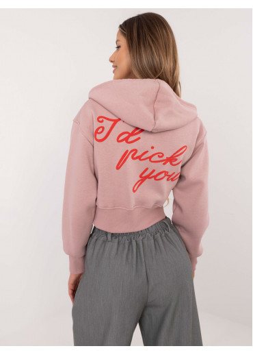 Púdrovo ružová crop top mikina