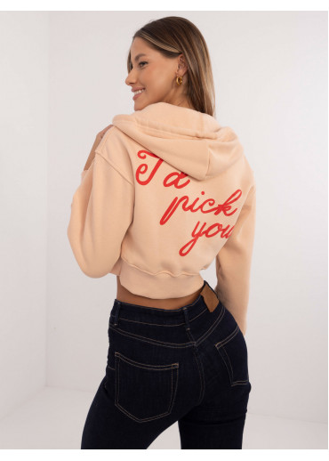 Hnedá crop top mikina