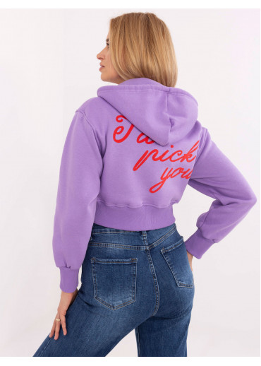 Fialová crop top mikina