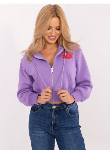 Fialová crop top mikina