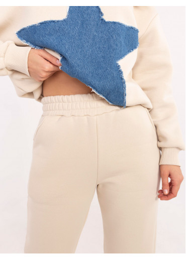 Béžovo hnedá tepláková súprava s hviezdou