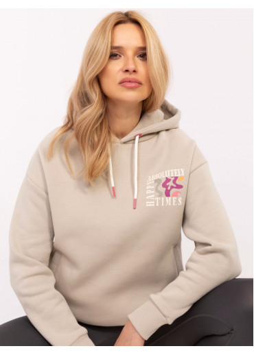 Béžovo hnedá mikina s kapucňou