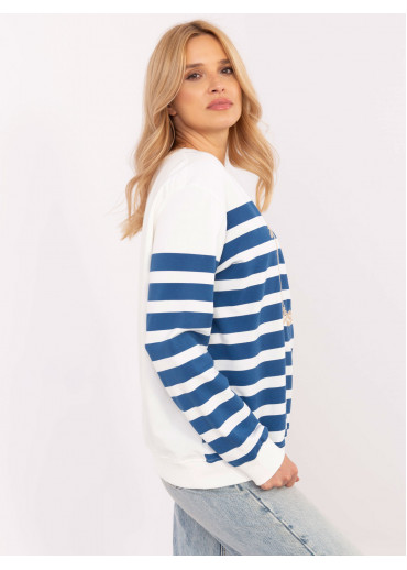 Svetlomodrá dámska mikina s potlačou modro-biela