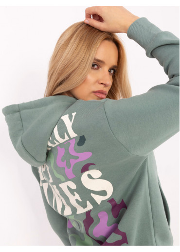 Svetlozelená mikina s kapucňou