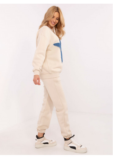 Béžovo hnedá tepláková súprava s hviezdou