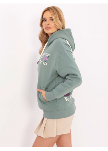 Svetlozelená mikina s kapucňou