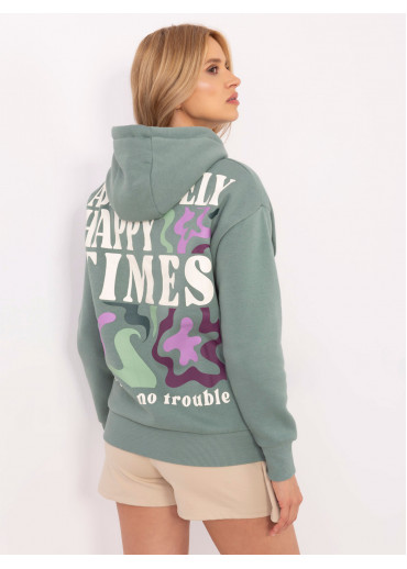 Svetlozelená mikina s kapucňou