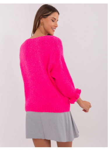 Neónovo ružový dámsky sveter