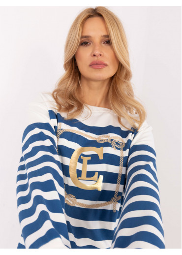 Svetlomodrá dámska mikina s potlačou modro-biela