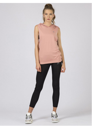 Tmavopúdrovo ružové tričko s kapucňou