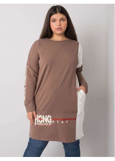 Hnedá mikinová tunika