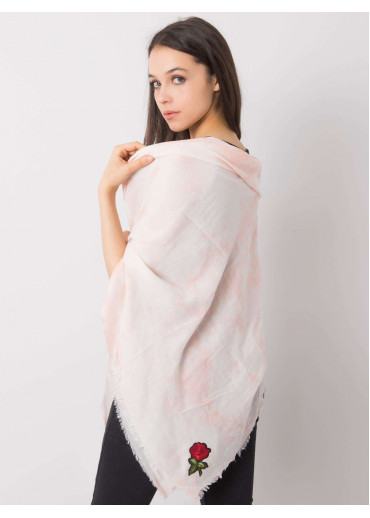 Broskyňovo ružová šatka s výšivkami