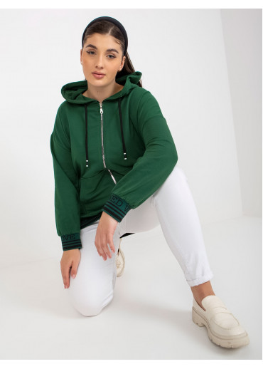 Tmavozelená mikina s kapucňou