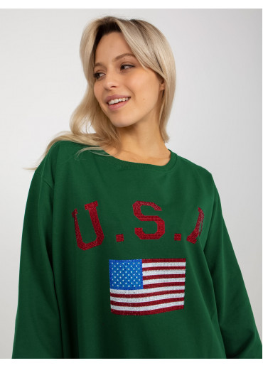 Tmavozelená mikina USA