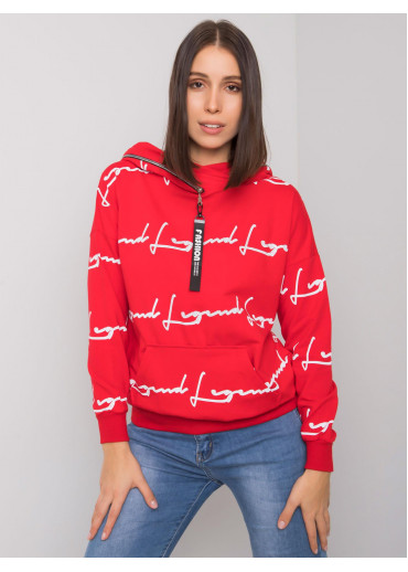 Červená dámska mikina s kapucňou
