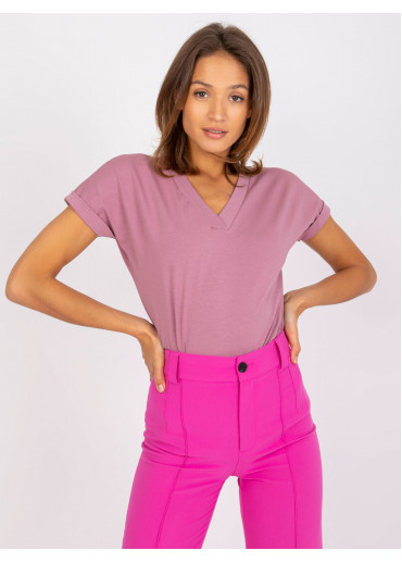 Tmavopúdrovo ružové basic tričko