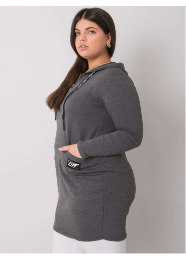 Tmavosivá tunika s kapucňou