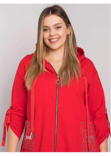 Červená mikina s kapucňou