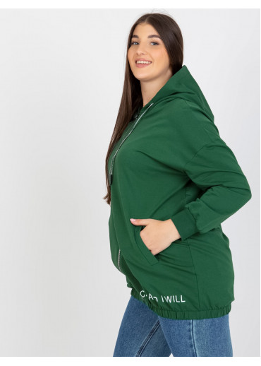 Tmavozelená mikina s kapucňou