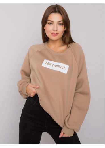 Béžovo hnedá pohodlná mikina