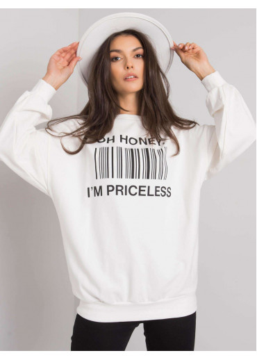 Smotanovo biele tričko s dlhým rukávom